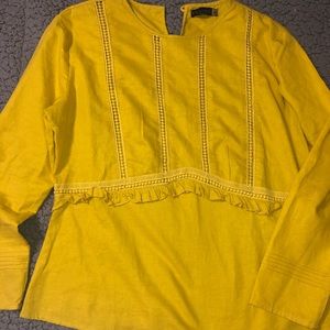 Bright yellow linen top